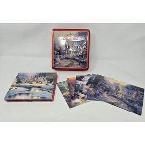 Thomas Kinkade The Night Before Christmas 2007 2 CD and DVD Tin 6 Postcards